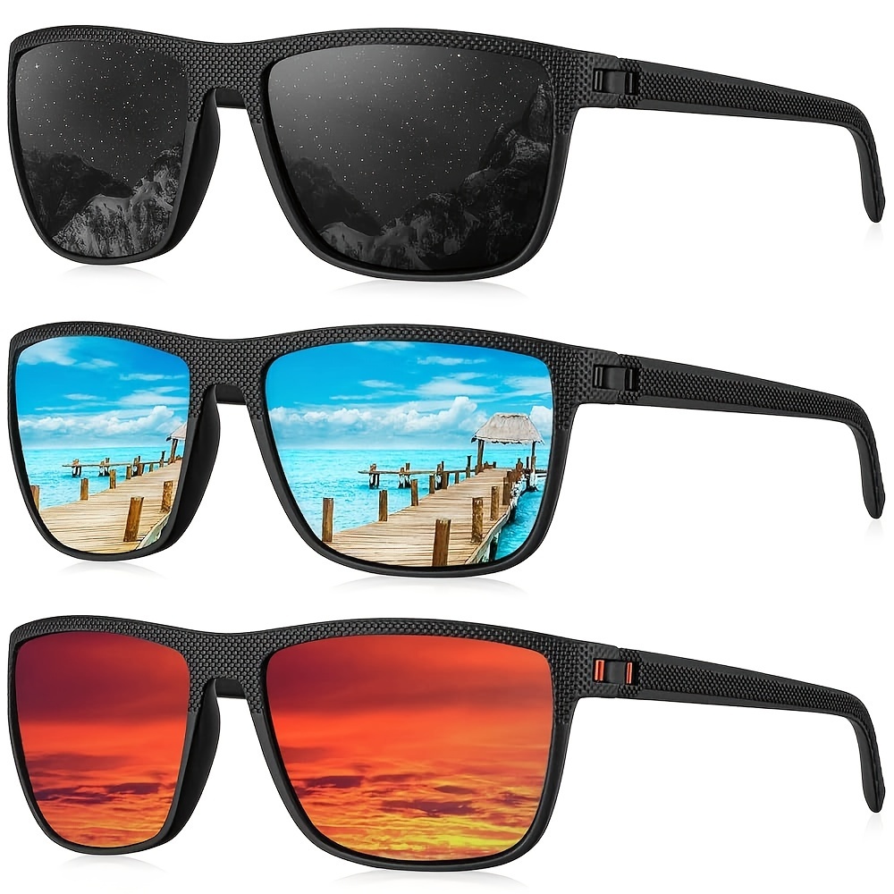 TEMU 3pcs Kaliyadi Men's Valentine's Day Gift Men's Polarized Glasses Sports Glasses Women's Driving New Year 's Day Mardi Gras Easter