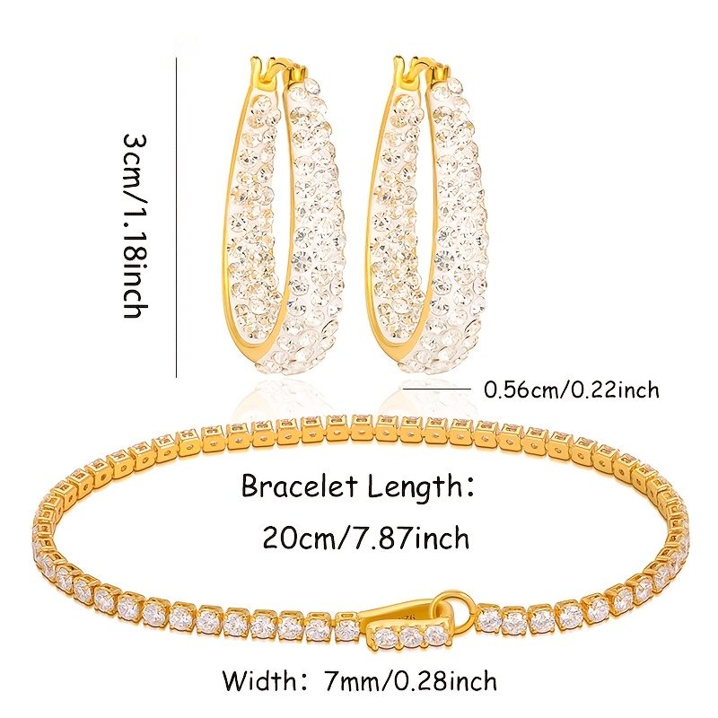 Image of Ladies 925 Sterling Silver Jewelry Set Moissanite Silvery Bracelet High Quality Jewelry Women's Jewelry Daily Wear Perfect Gift For Her Fashionable And Elegant Style With Exquisite Gift Box