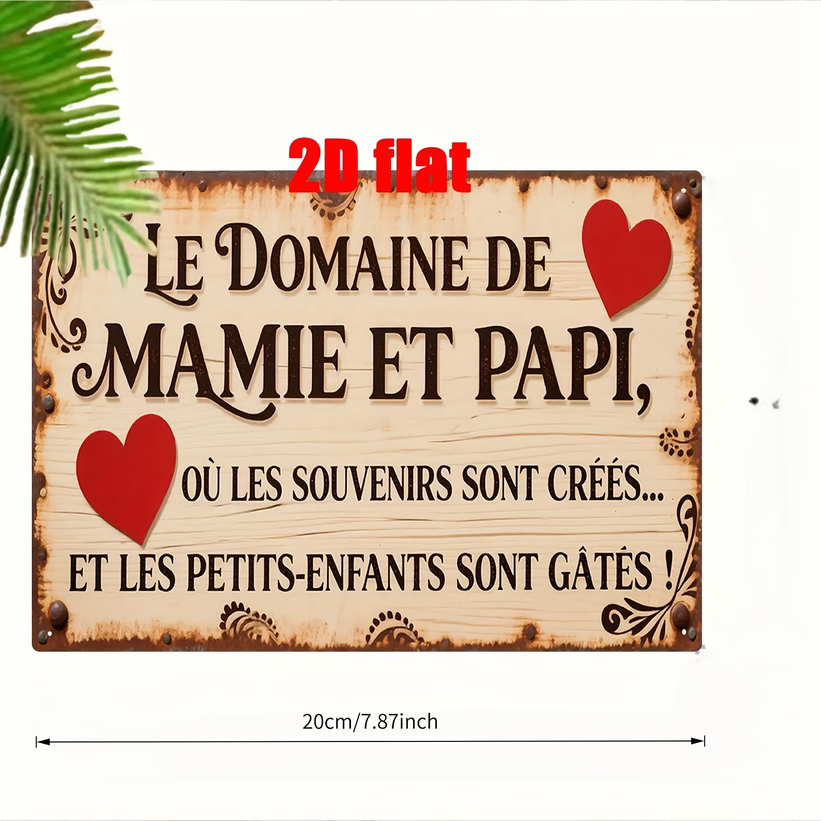 TEMU 2d Flat, 2dflat2d Flat Metal Wall Decor, 1pc, French , Suitable For Courtyard, Dining Room, Living Room, Porch, Holiday Gift, Ideal Gift, 7.8x