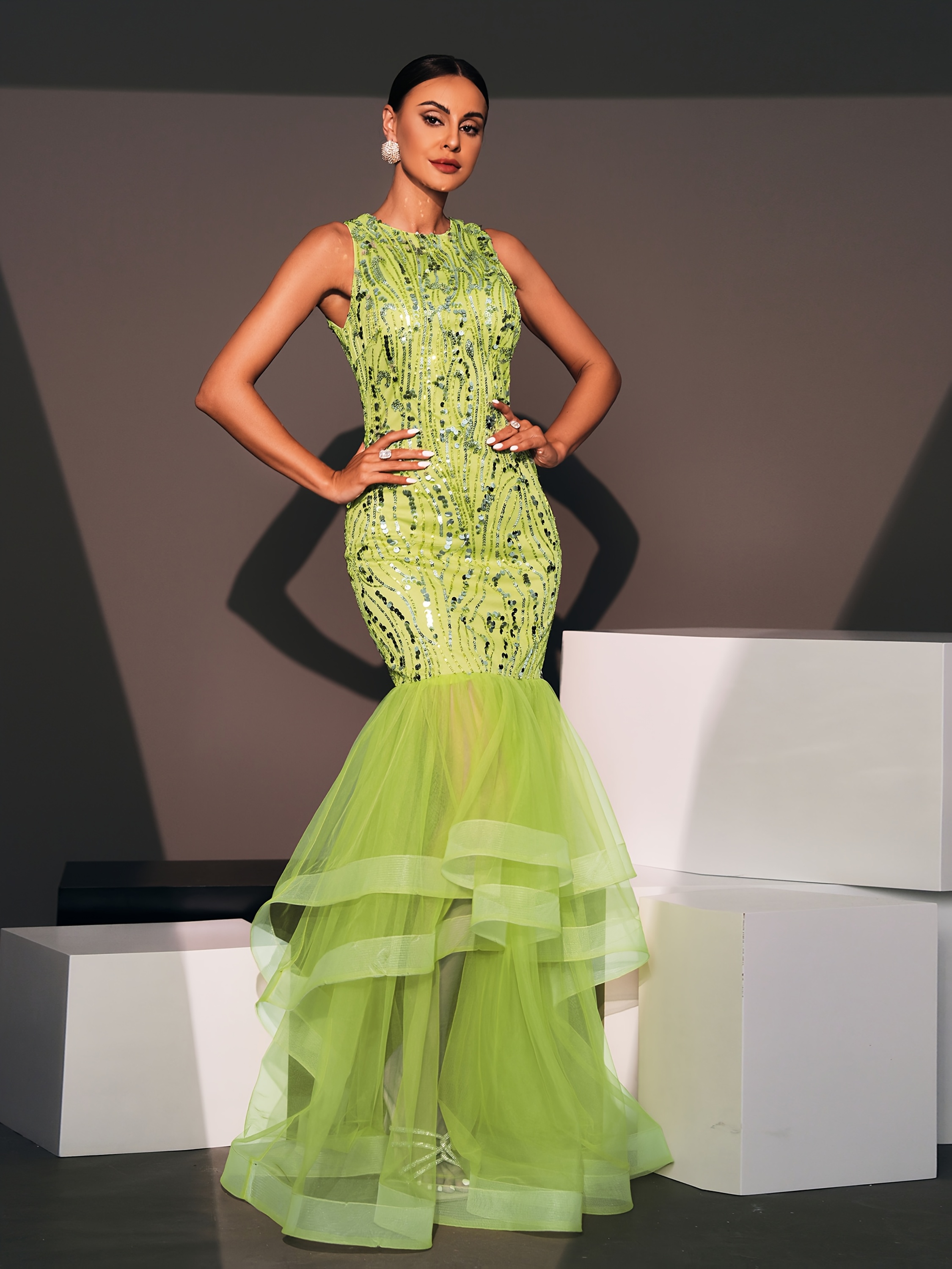 women mermaid sequin gown bodycon maxi prom dress glitter - Temu