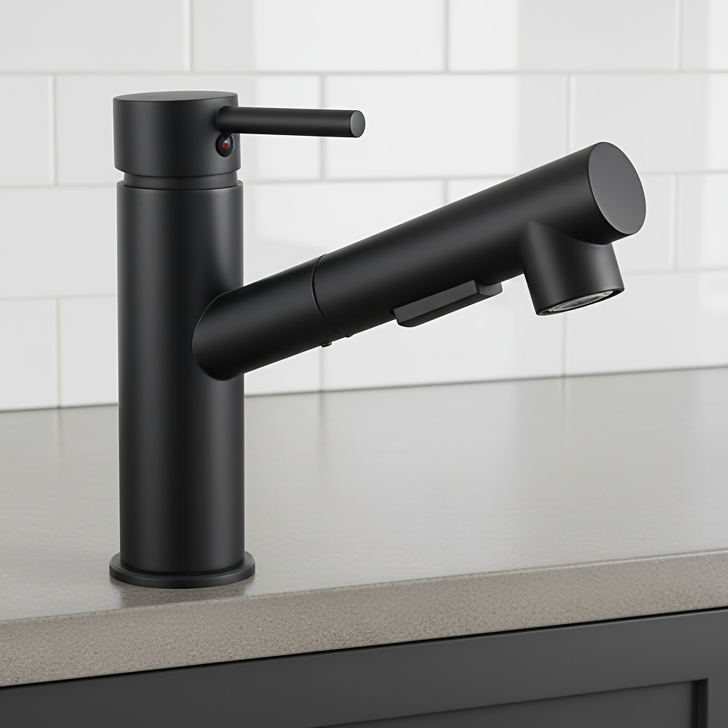 Black Extendable Kitchen Bathroom Faucet