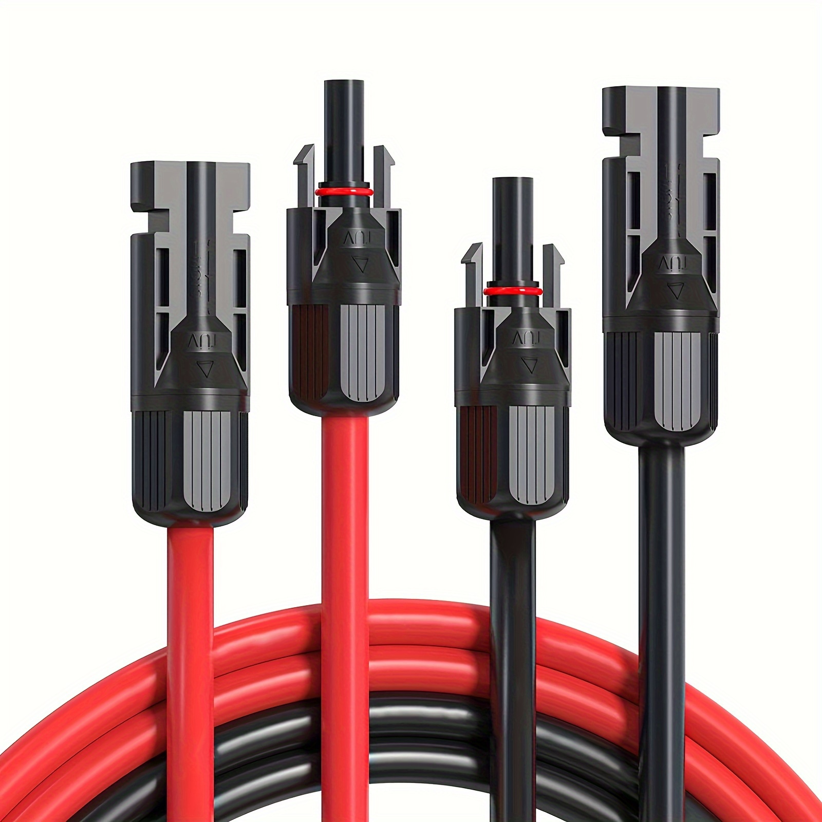 

6 Extension Cable With Female And Male Connectors And Free Connector Solar Panel Adapter Kit Tool (6.56 Ft Red + 6.56 Ft Black)