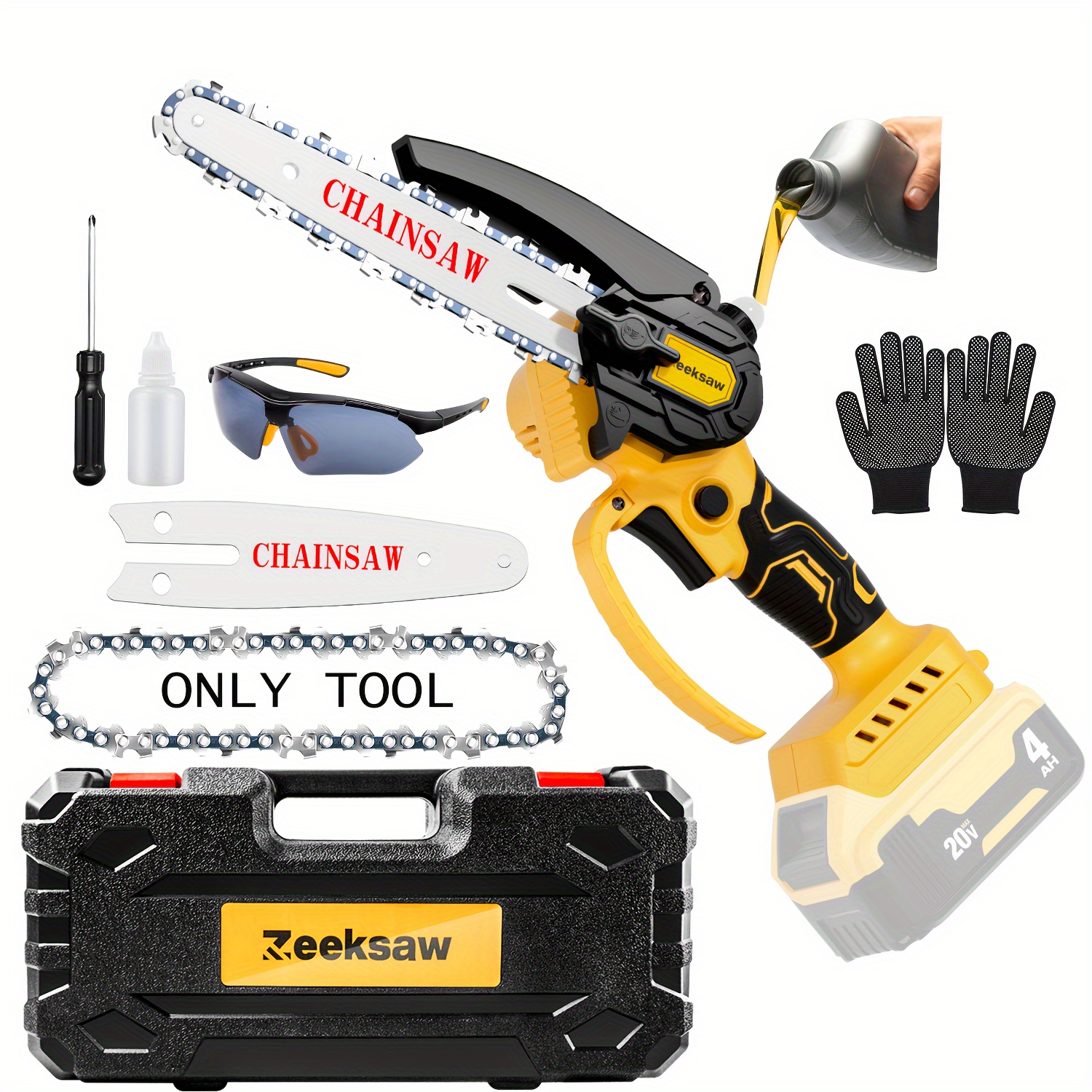 

Zeeksaw For Dewalt 20v Max, 6" & 4" Saw Pruning Tool Lubricator & , (tool ), For Wood Cutting & Pruning