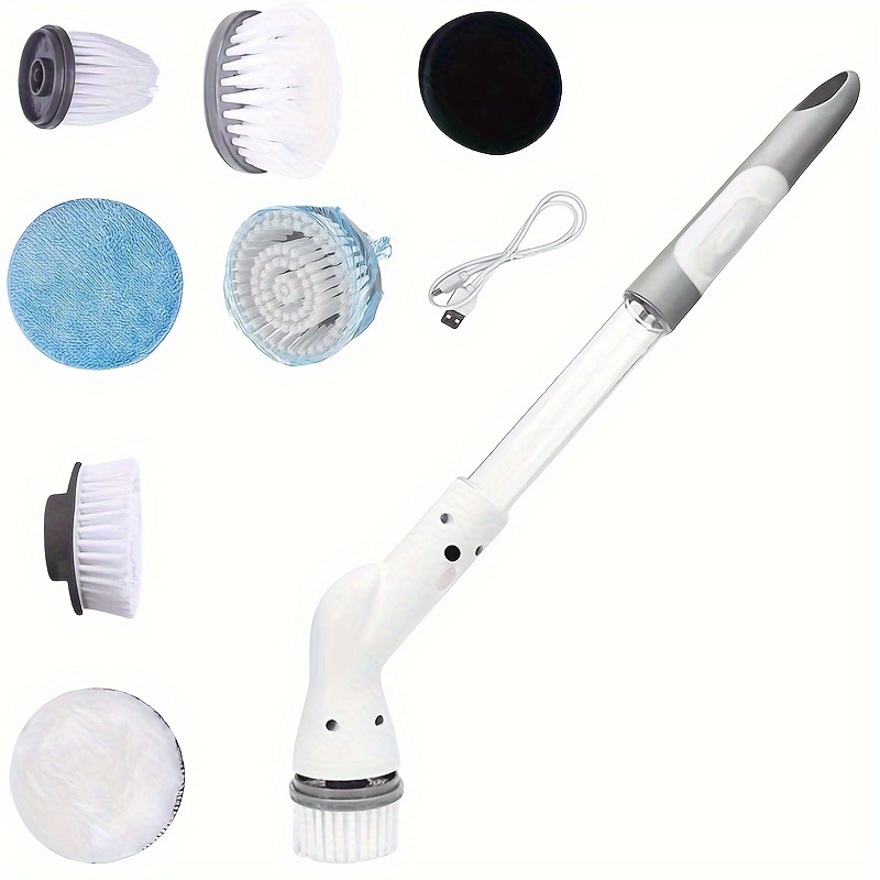 

Scrub Brushes For Cleaning Rechargeable Shower Cleaner Brush, Electric Spin Scrubber, Handle Filled With Liquid, Adjustable Scrubber For Bathroom, Tub, Tile, Floor