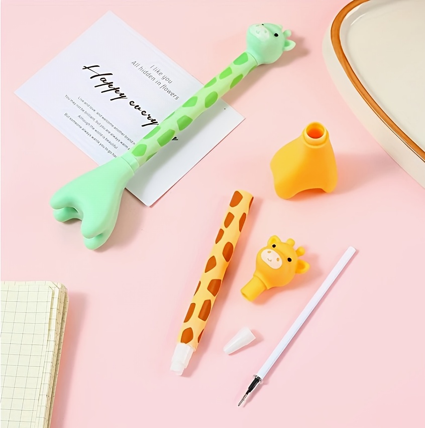 12 cute giraffe gel pens stylish and realistic design smooth black ink   for   back to school stationery kawaii supplies   writing tools Product details 23