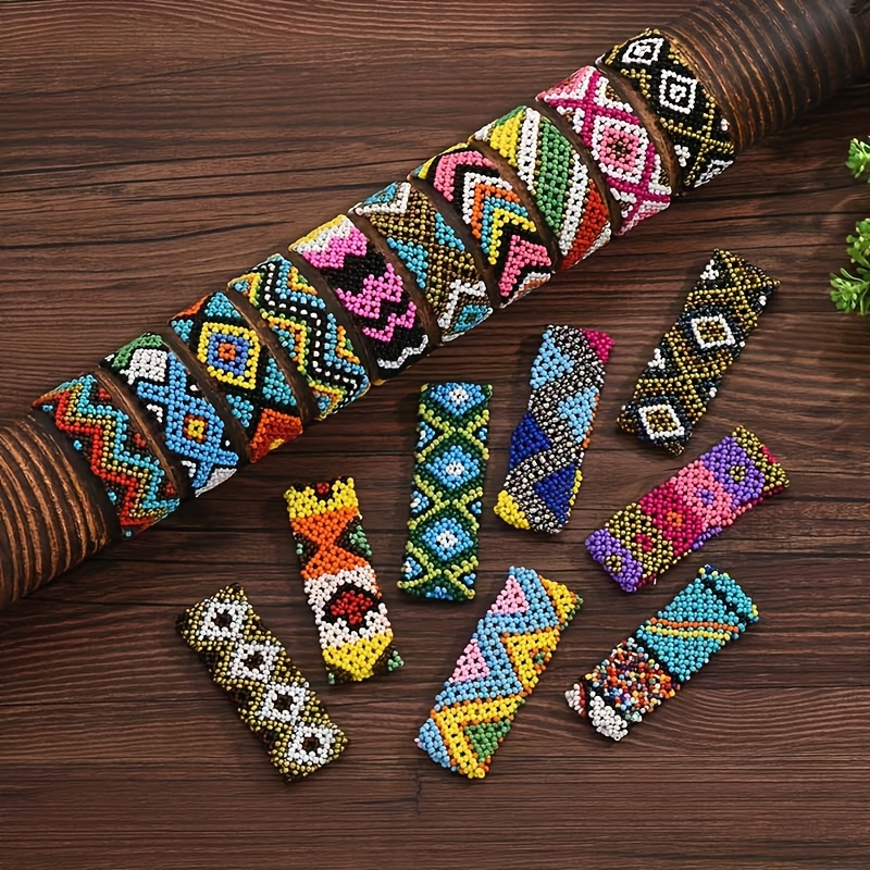 Boho Beaded Bracelet for Women Geometric Pattern Unique Variations