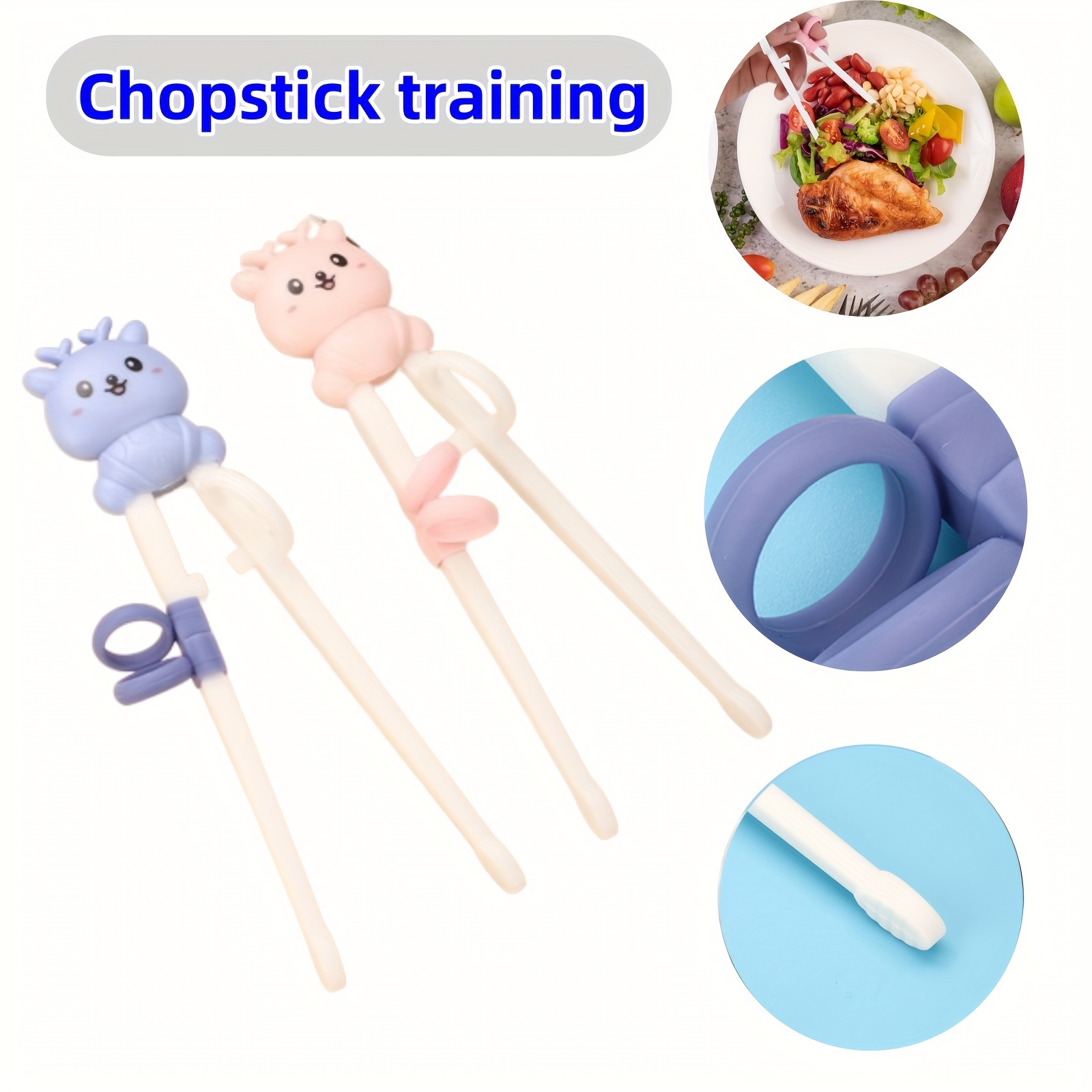 

1 Pair, Cute Auxiliary Training Chopsticks, Cartoon Chopsticks Learning Practice Tool, Non-slip Heat Resistance And Moisture Resistance Kitchen Chopsticks