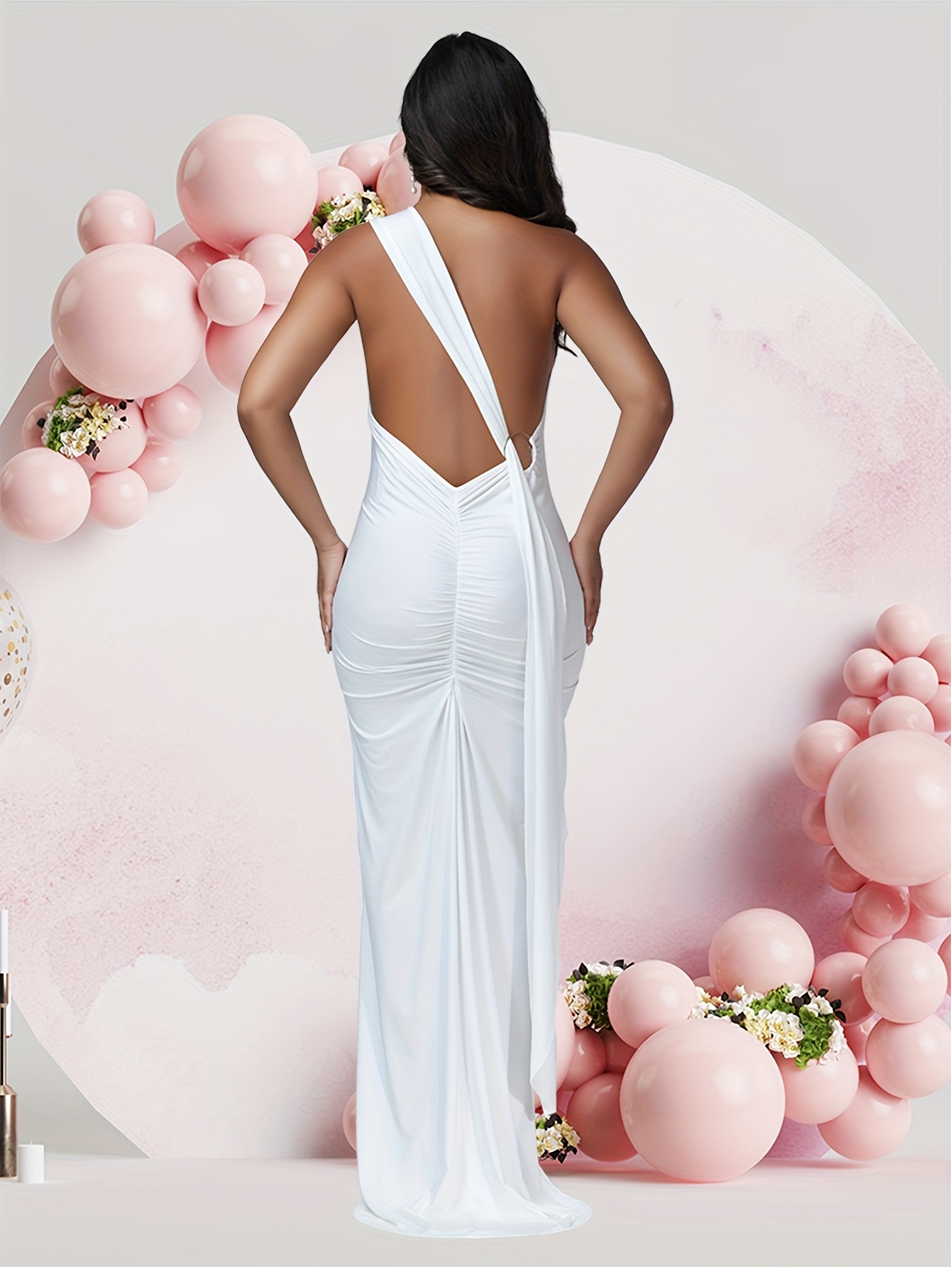 how do you wear a backless dress SLEEVELESS HALTER BACKLESS TIE BACK SIDE SLIT MAXI DRESS – Tenshoppe-store main image 1