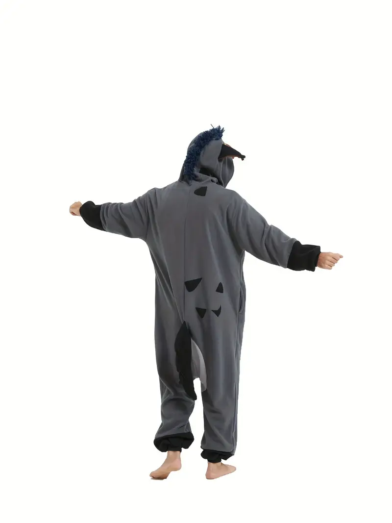 Wolf Costume Grey Jumpsuit with Hood Mens Wolf Costume Grey Jumpsuit with Hood Mens