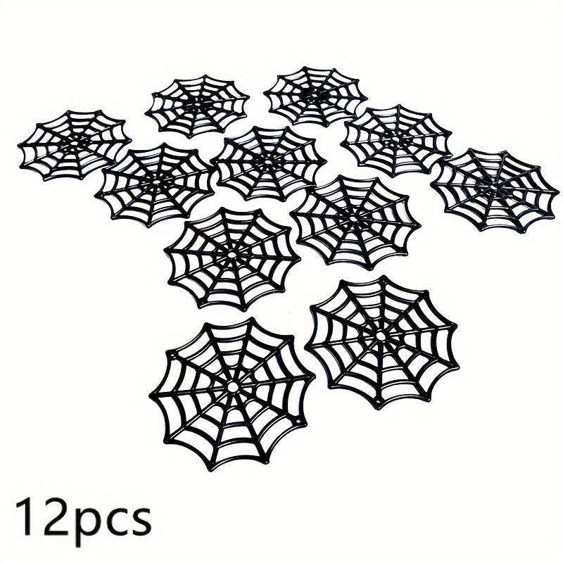 TEMU 12pcs Spider Webs For Halloween Decor - 2.17" Plastic, Parties & Haunted Houses