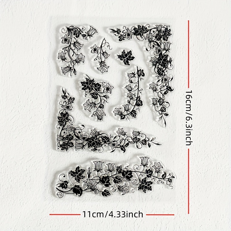 Image of 1pc Transparent Stamp, Floral Vine Clear Stamp Seal For Diy Scrapbooking, Journaling, Decorating Cards, And Album Making