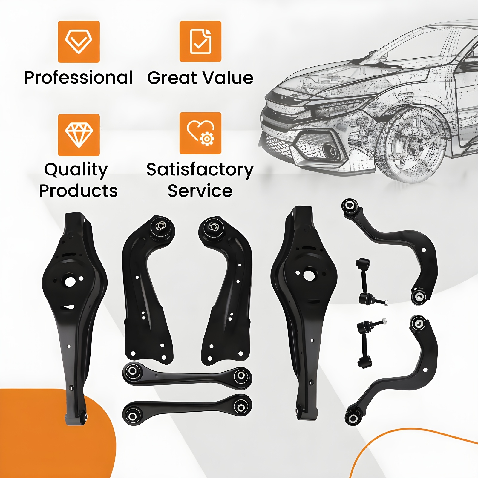 TEMU Control Arm Sets For Vw For Seat A3 Golf Octavia Rear L r