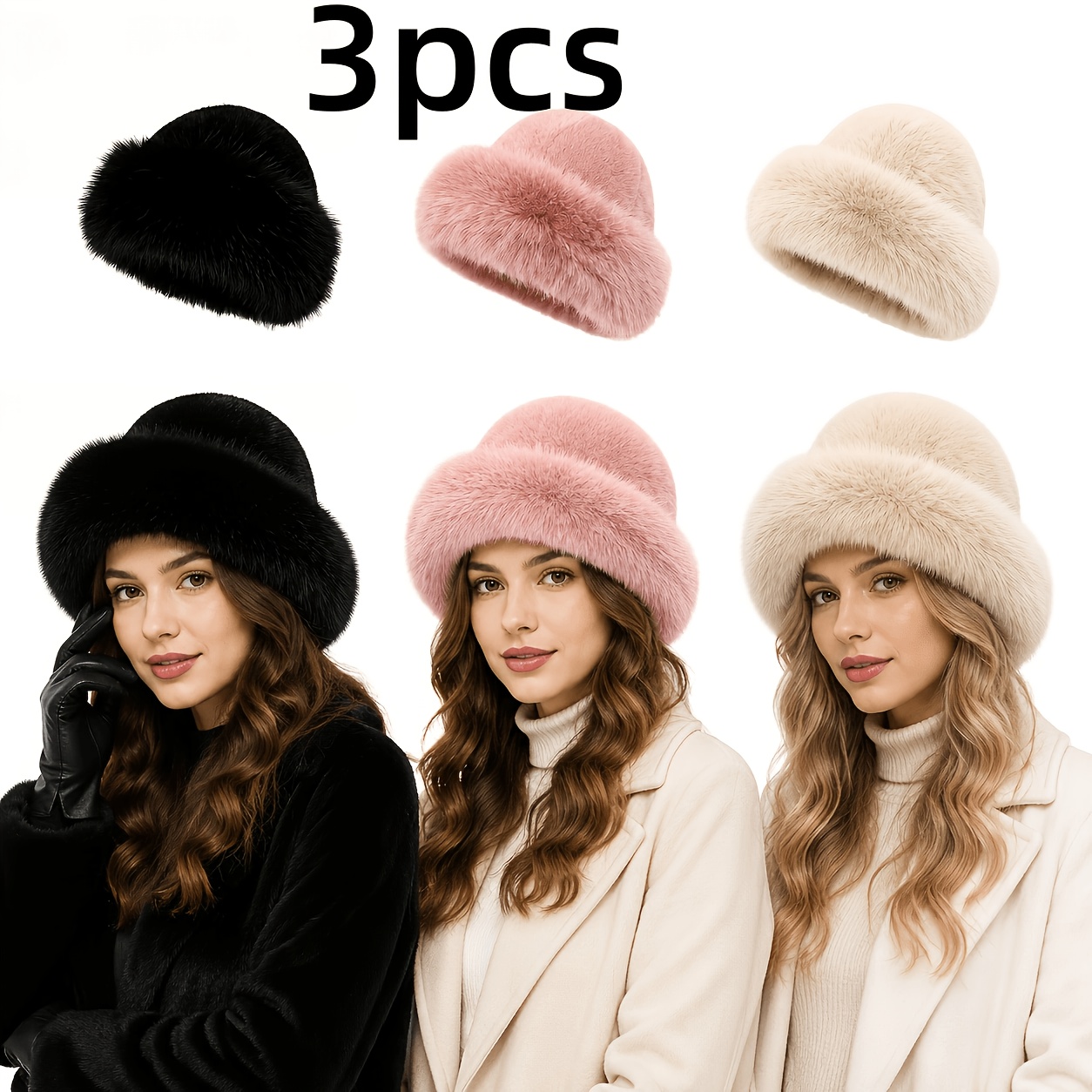 TEMU 3/5pcs Chapeau Mongol d'hiver avec rabats d'oreille pour hommes et femmes, Chapeau de ski thermique chaud et coupe-vent, Chapeau de multi-style