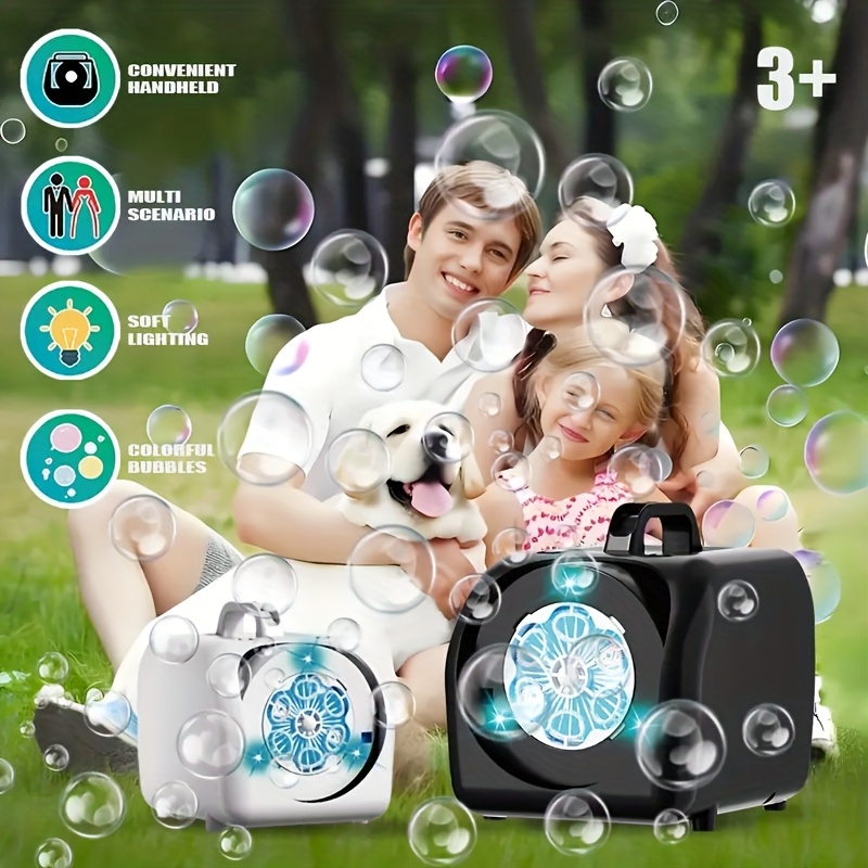 Bubble Gun For Children, Automatic Bubble Machine With Rechargeable Battery, Ample Bubbles, LED Light For Birthday, Wedding Party, Outdoor Activities