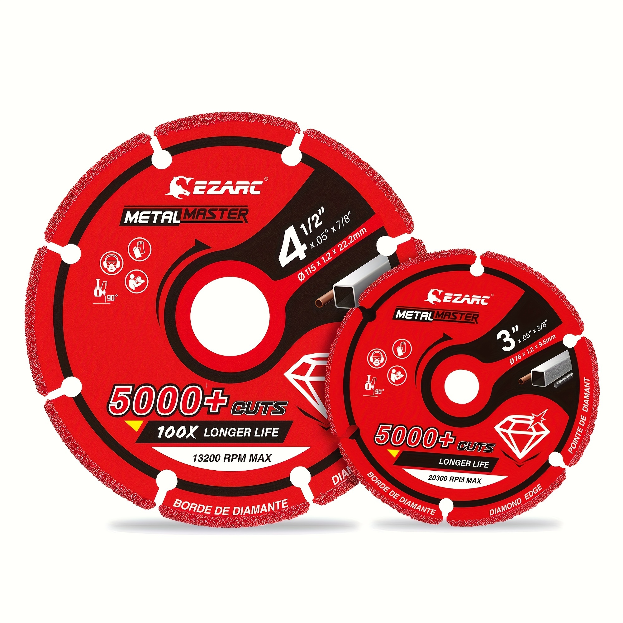 

Ezarc 1pc 3"/4.5" Diamond , Diamond Cutting Disc With 5000+ Cuts On Metals, , Steel, Iron, Wood & Nails And , , Precise And , Life