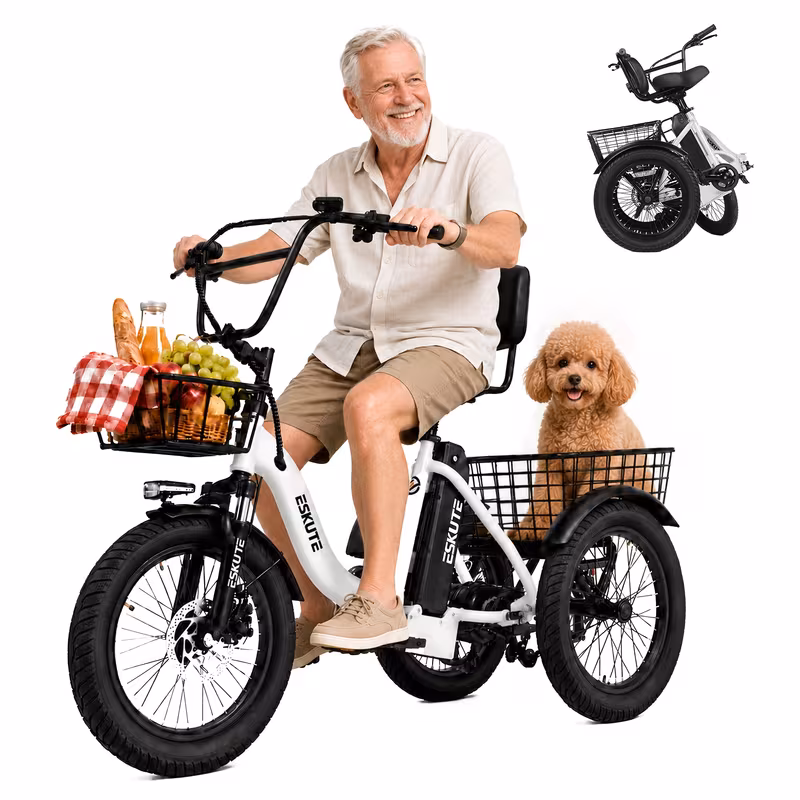 gifts festivals e three wheeled electric bicycle folding 18x3 0 wide tires long range 624wh battery Product details 2
