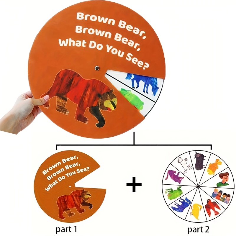 

Hoojojo Large Double-sided Felt Spinner "brown Bear, Brown Bear, What See" - Interactive Performance Prop For Classroom Use