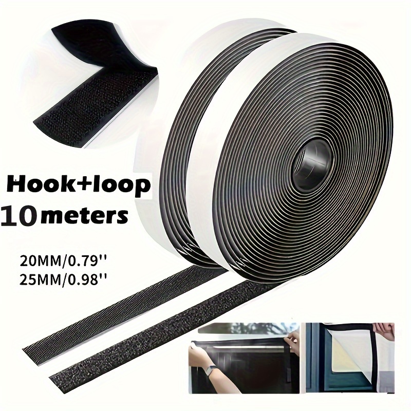 

Strong Adhesive Nylon Hook And Loop Tape, 10m Roll - Ideal For Office Use, Secure Fastening On Screens, Doors & Curtains