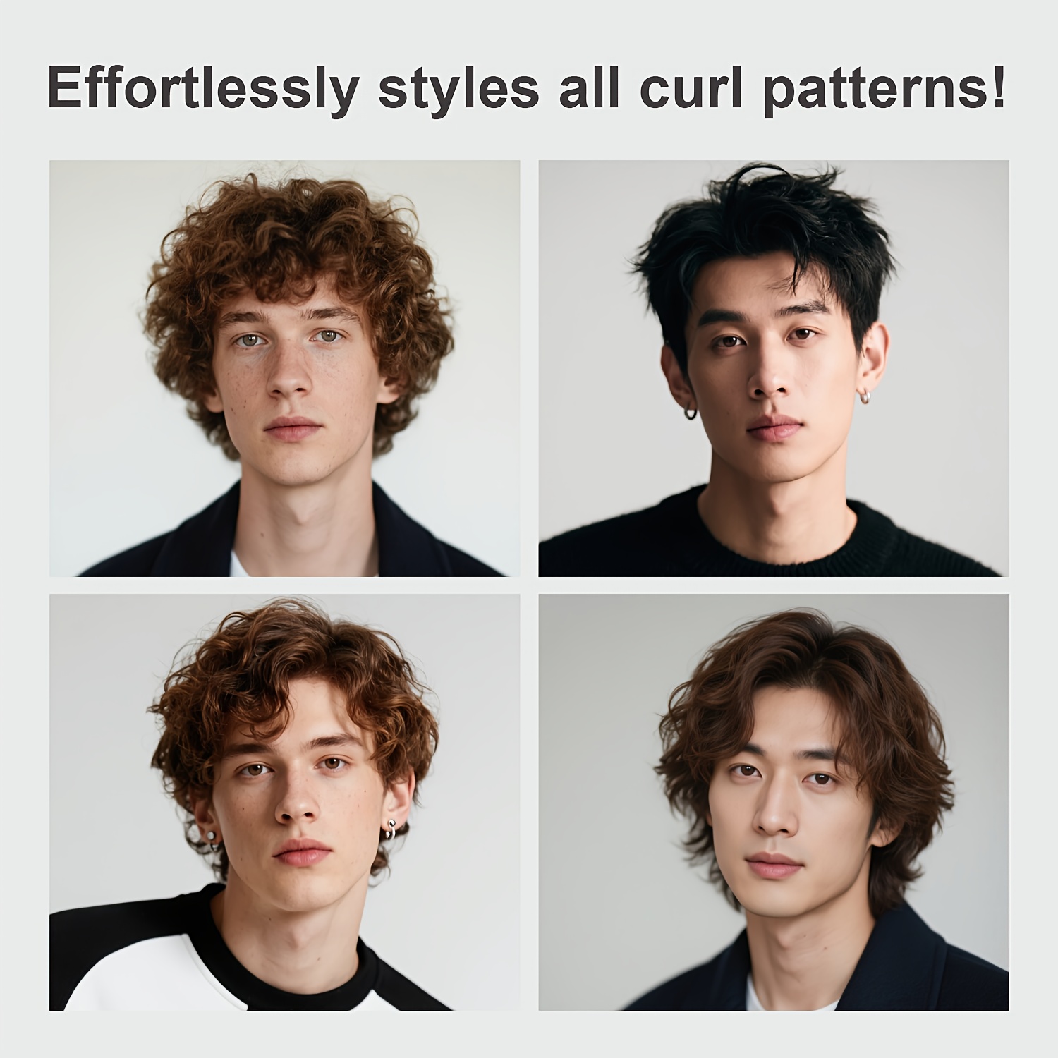 Crème Définissante Universelle pour Boucles Homme - Léger et Rafraîchissant, Sans Résidu (2A-4C) | Tenue Hydratante 24H, Finition Mate + Contrôle des Frisottis