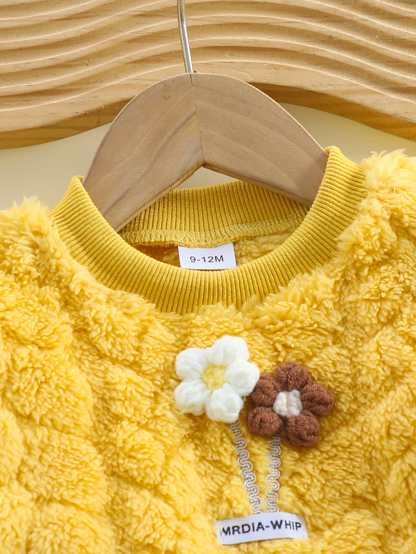 yellow floral long sleeve lined top and denim pants set autumn winter style christmas outfit suitable for holiday parties   outdoor Product details 2