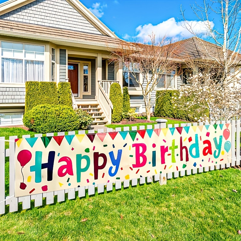 

1pc, Colorful Happy Birthday Yard Banner Sign, Birthday Party Outdoor Indoor Party Decoration Banner, 78.7x17.7inch