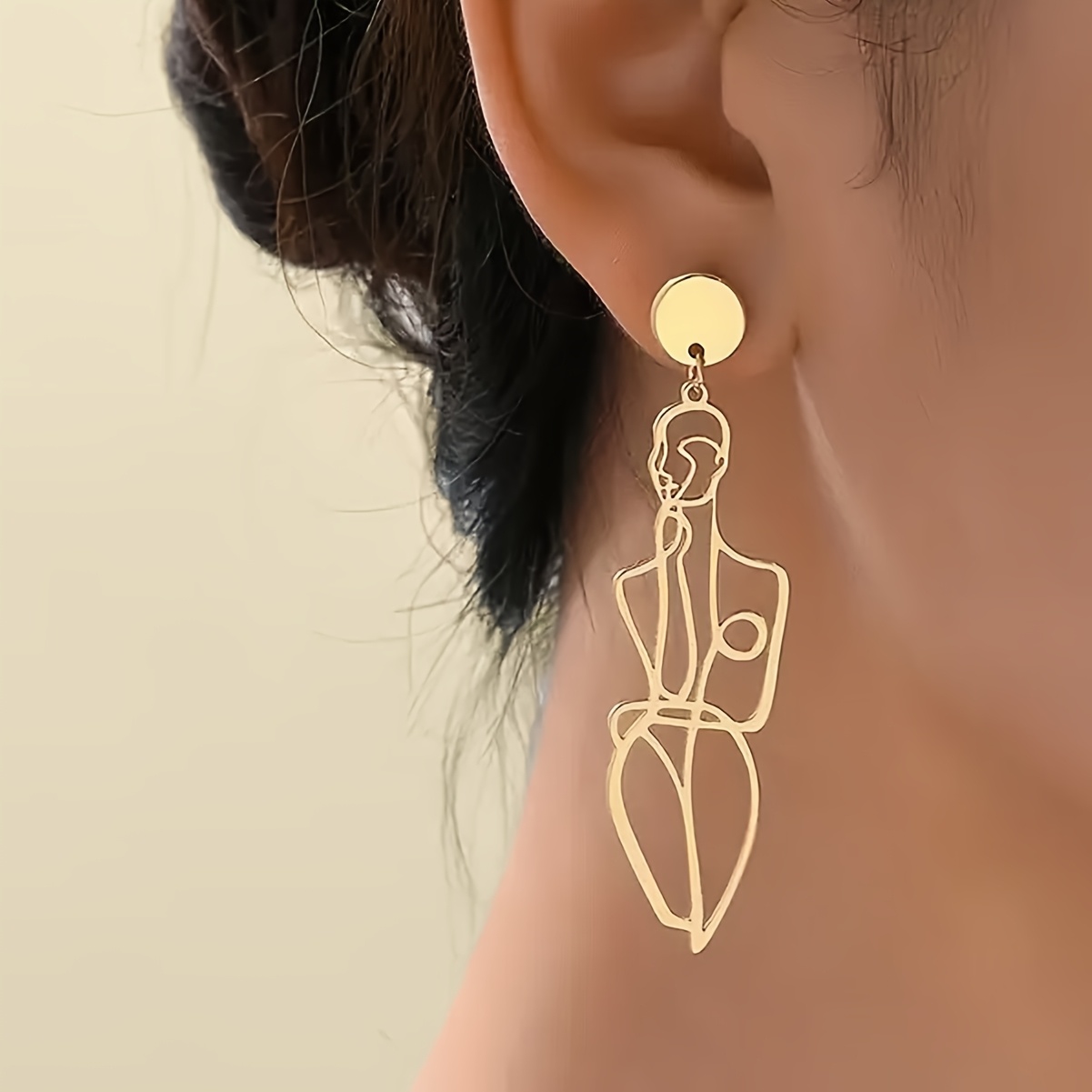 TEMU A Pair Of Stylish, Minimalist, And Uniquely Designed Hollow Earrings Suitable For Women' Wear