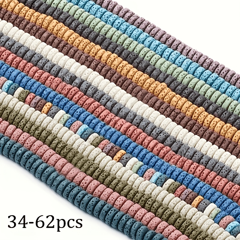 Random Natural Stone Flat Round Beads for Crafting