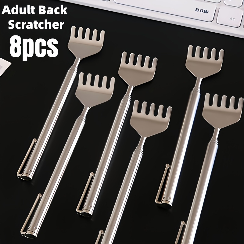 TEMU 8pcs Set Of Retractable Stainless Scratchers, Family Use Tool, Travel Companion, Gadget, Compact And Portable, Multi-scene Storage
