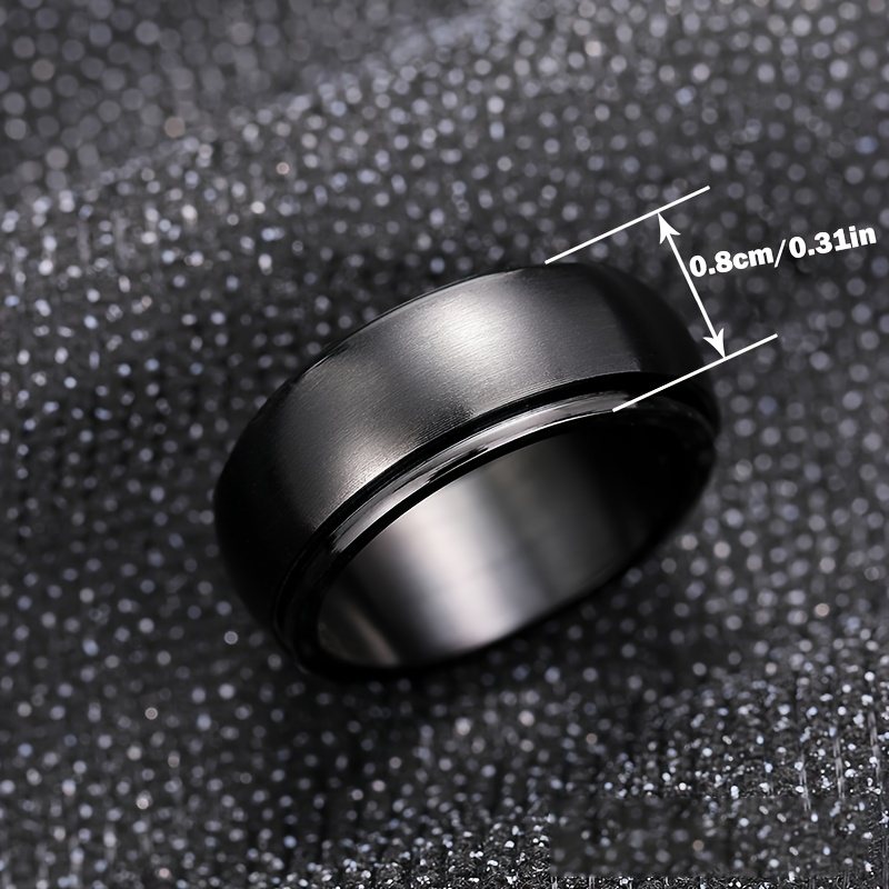 adjustable 360 rotating ring sleek black stainless steel   unisex vintage   for men women versatile for casual attire special occasions versatile jewelry vintageinspired ring durable jewelry Product details 0