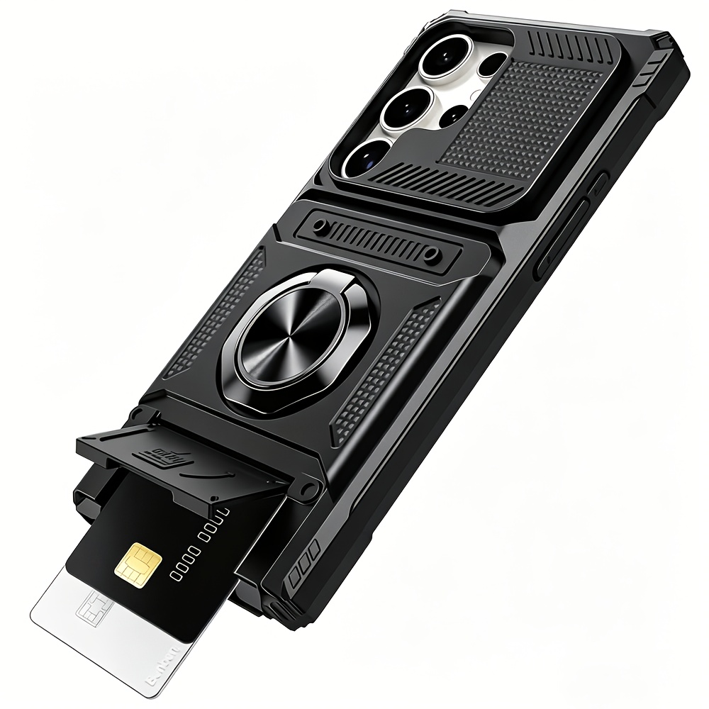 TEMU Coque de téléphone : Étui rigide et robuste -chute avec fente pour carte et support pour for Galaxy S26 Ultra S26 Fe S25 Ultra S24 Ultra A18 A17