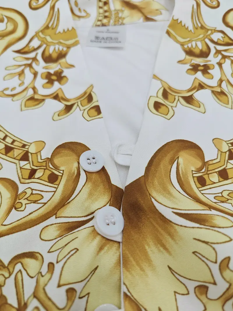 mens trendy v neck graphic shirt with stylish print for and casual wear details 2
