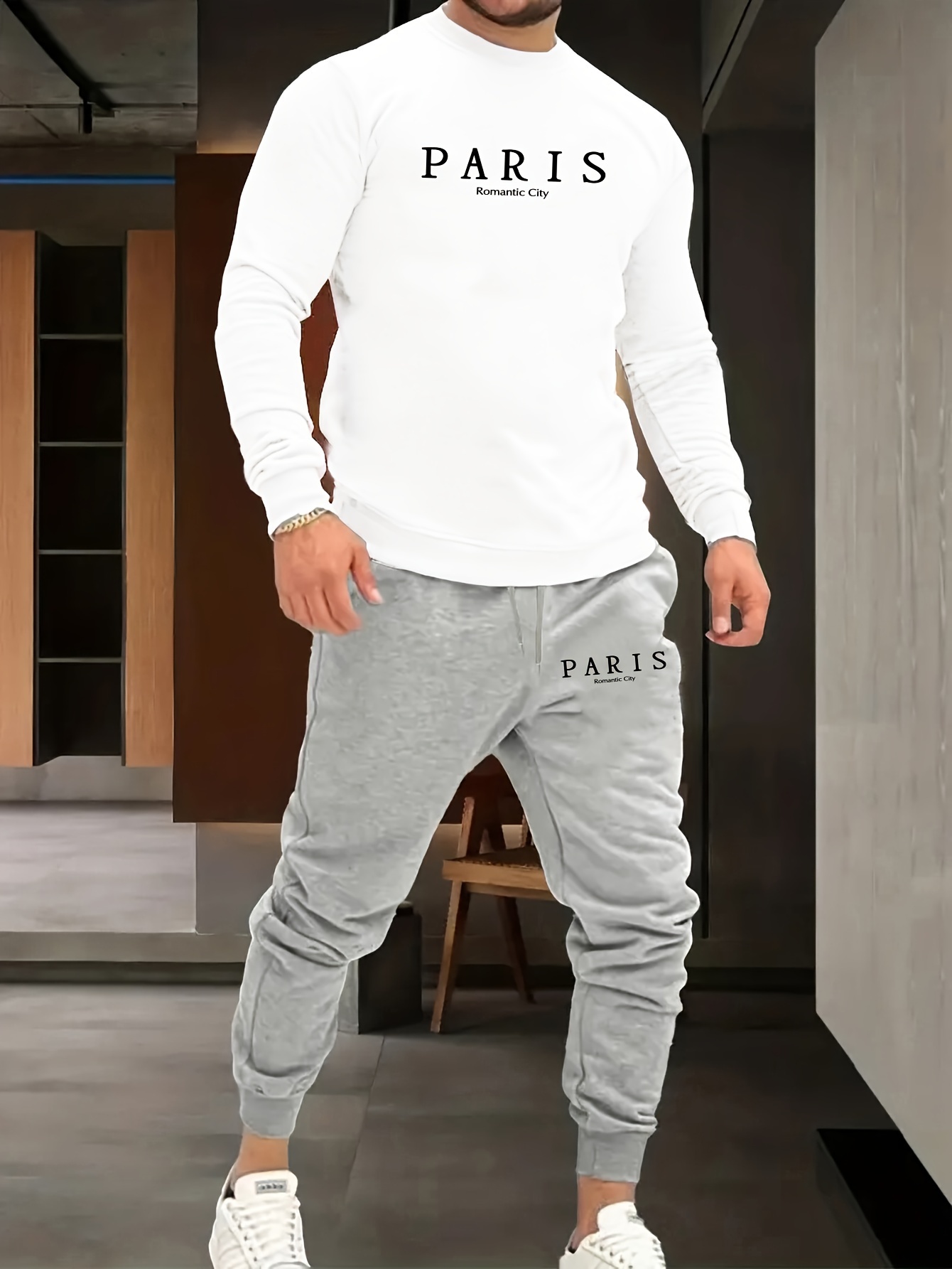 conjunto masculino moderno de moletom de Temu Brazil