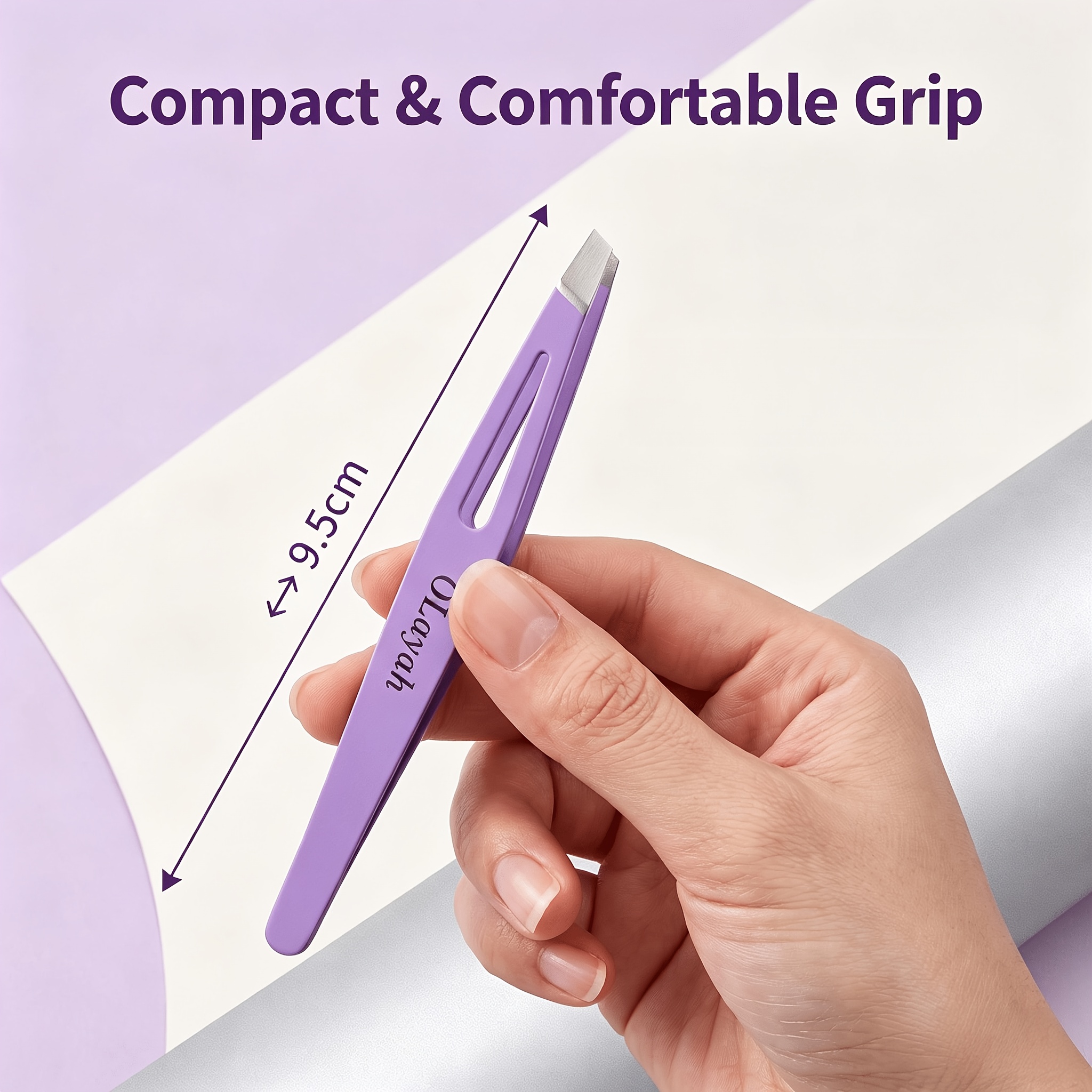 TEMU Olayah Stainless Steel Hollow-out Fashion-designed Purple Tweezers, Suitable For Men And Women, A Convenient Portable Item For Use, For Trimming