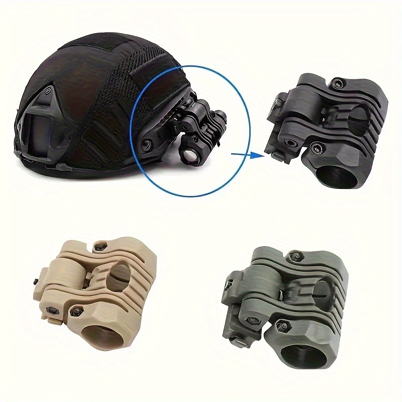 

25mm Flashlight Mount With Slider - Abs, , For Outdoor Hunting, Fishing & Cycling, Helmet, Tactical