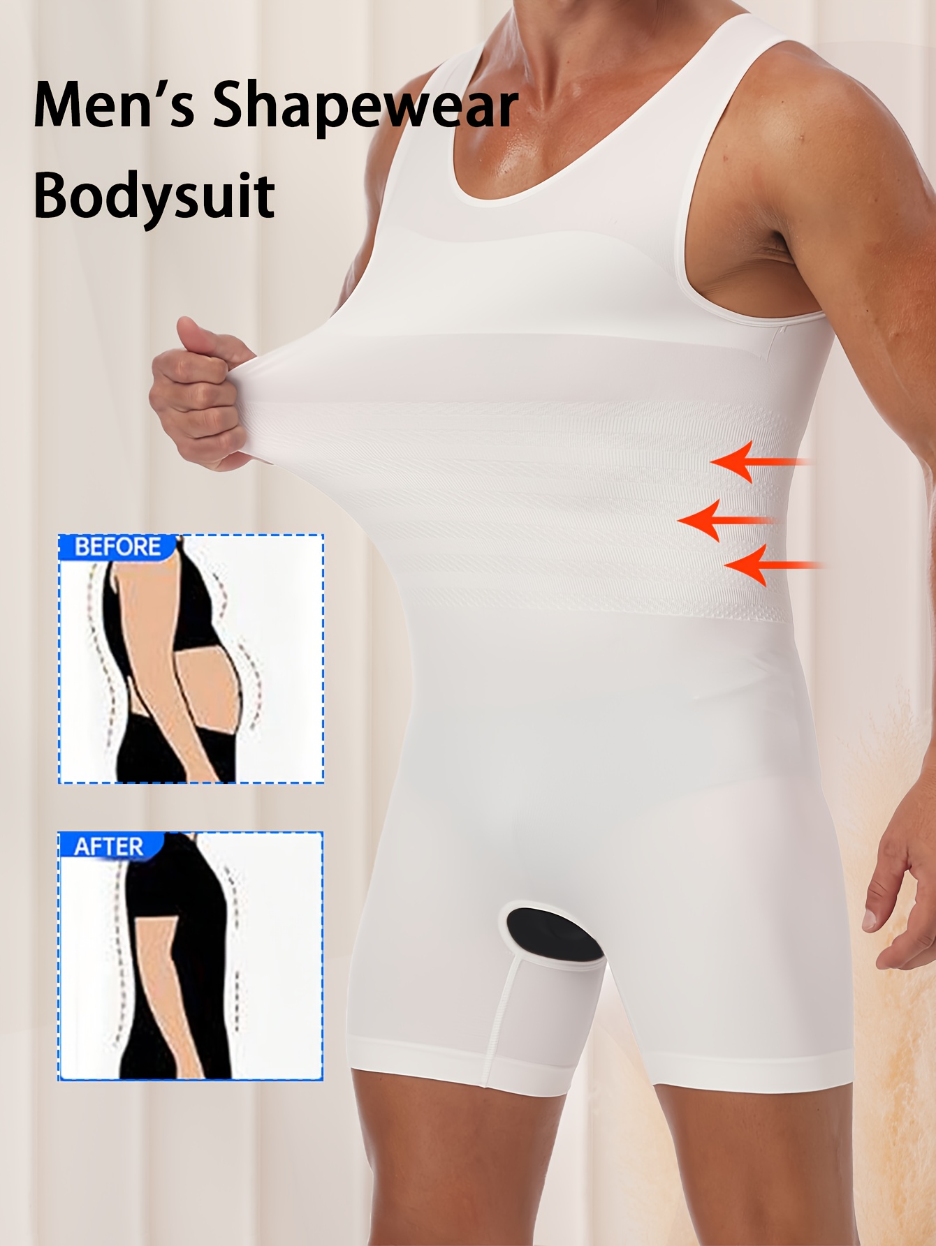 a mens tight fitting bodysuit designed to shape the abdomen and lift the   featuring seamless and   for the stomach comfortable for casual wear suitable for fitness and outdoor activities