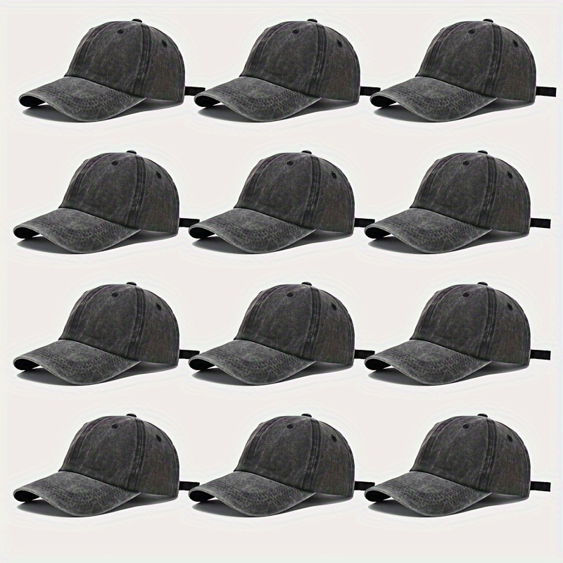 

5/12pcs Unisex Baseball Caps, Spring/summer Season Vintage Style Soft Top Dad Hats, Casual Adjustable Duckbill Caps