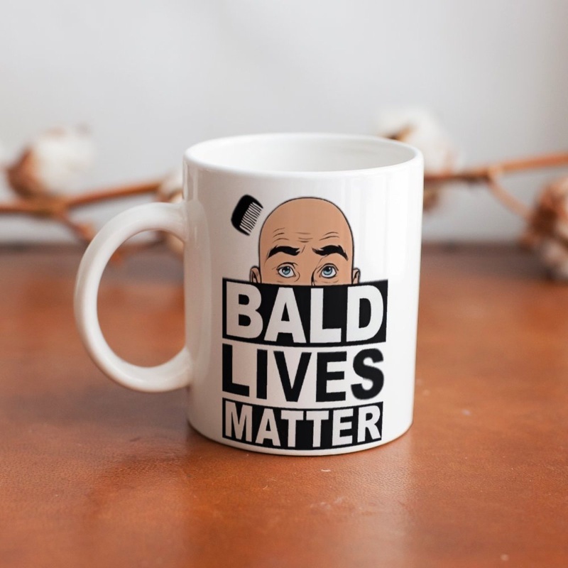 1pc bald lives   funny coffee mug text cartoon design cup for men women leak proof ceramic cup with bald lives   slogan birthday fathers day mothers day gift for     humor durable drinkware 7