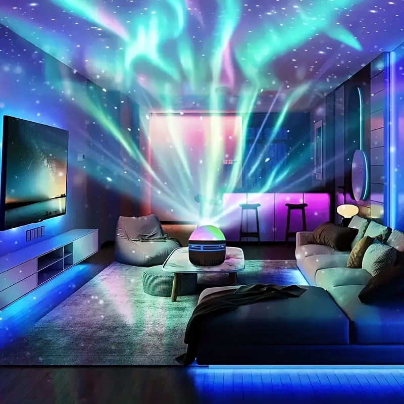 

Aurora And Ocean Wave Led Night Light Projector, With Changing Colors, With Remote Control, Suitable For Bedroom, Living Room, Home Theater, Game Room Decoration, Decoration And Gift