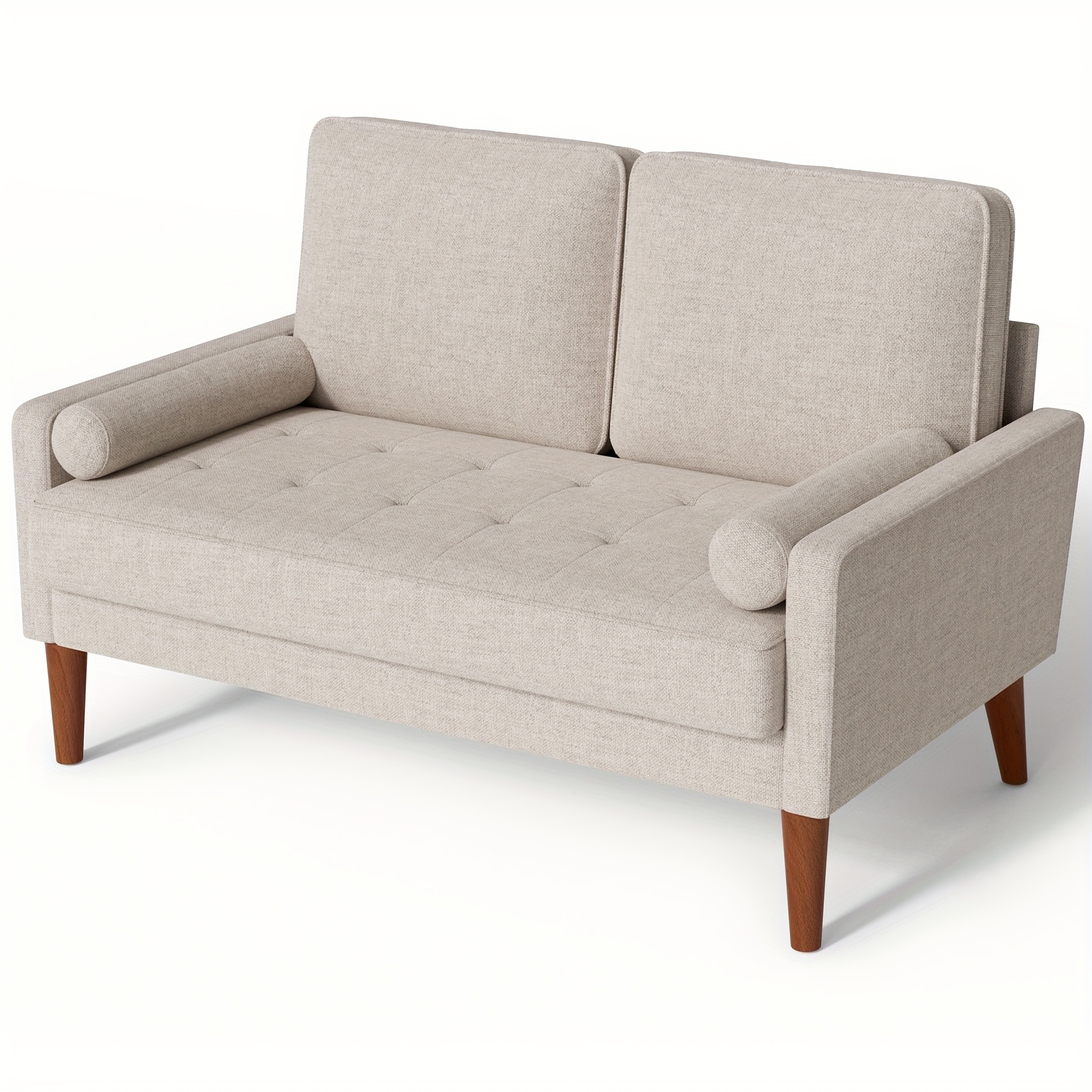 Vesgantti 48" Mid-century Modern Loveseat Sofa - Ideal For Compact Areas, Suitable For Living Room Or Bedroom | Detachable Cover, Spring Cushions, Sturdy Wooden Frame | To Assemble