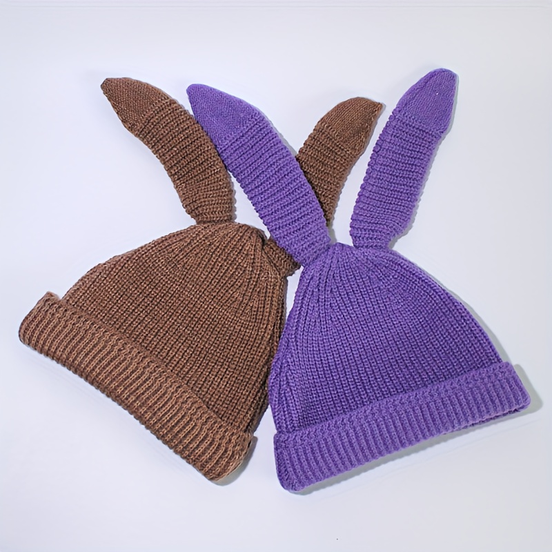 1pc rabbit ear hat autumn winter womens cute beanie warm hat  display picture 3