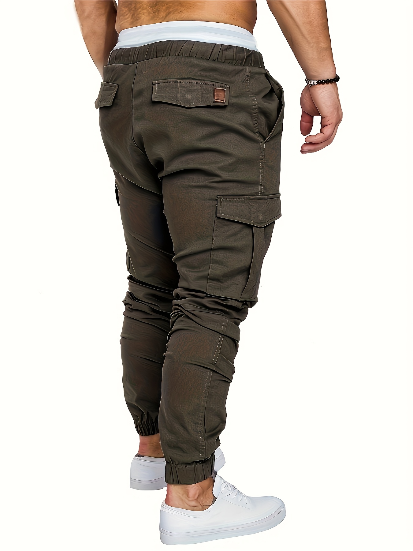 Men's Navy Blue Cotton Cargo Pants with Multiple Pockets - Casual & Outdoor Workwear for Hiking, Running, and Everyday Use, Camping Gear