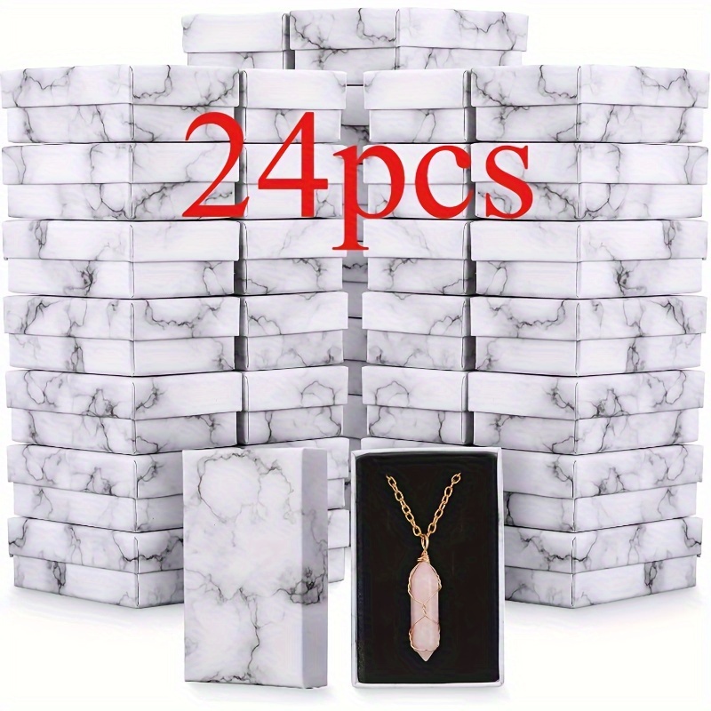 TEMU Elegant Marble Pattern Jewelry Box - Christmas Gift Packaging, Retail Display