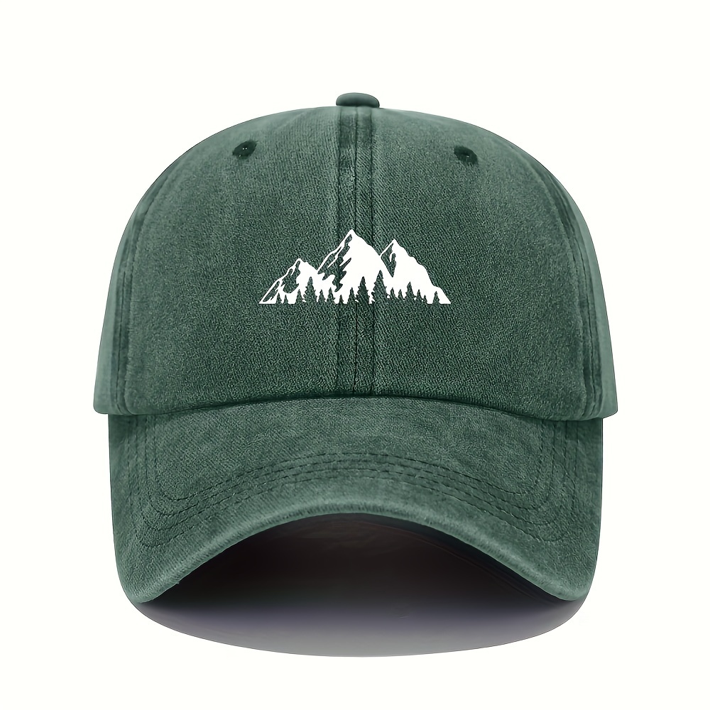 

Mountain Range Print Baseball Caps, Vintage Washed Lightweight Dad Hats, Adjustable Women's Sun Cap, Outdoor Camping Gear