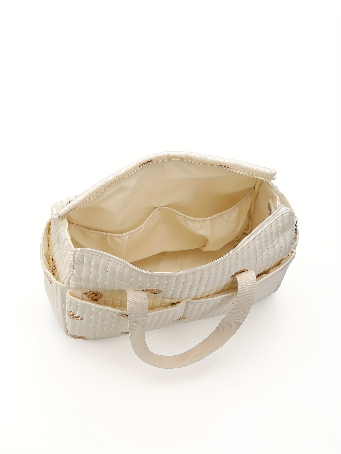 Large Capacity Quilted Diaper Bag with Stroller Straps and Padded Changing Mat - Multifunctional Polyamide Organizer for Women, Ample Storage for 14+ Age Group