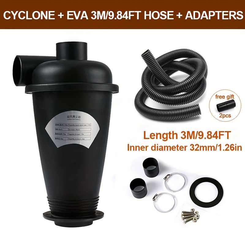 cyclone dust collector set with   eva dust hose and adapter cyclone filter vacuum cleaner powder dust collector filter cyclone separator industrial vacuums dust extractor accessories woodworking