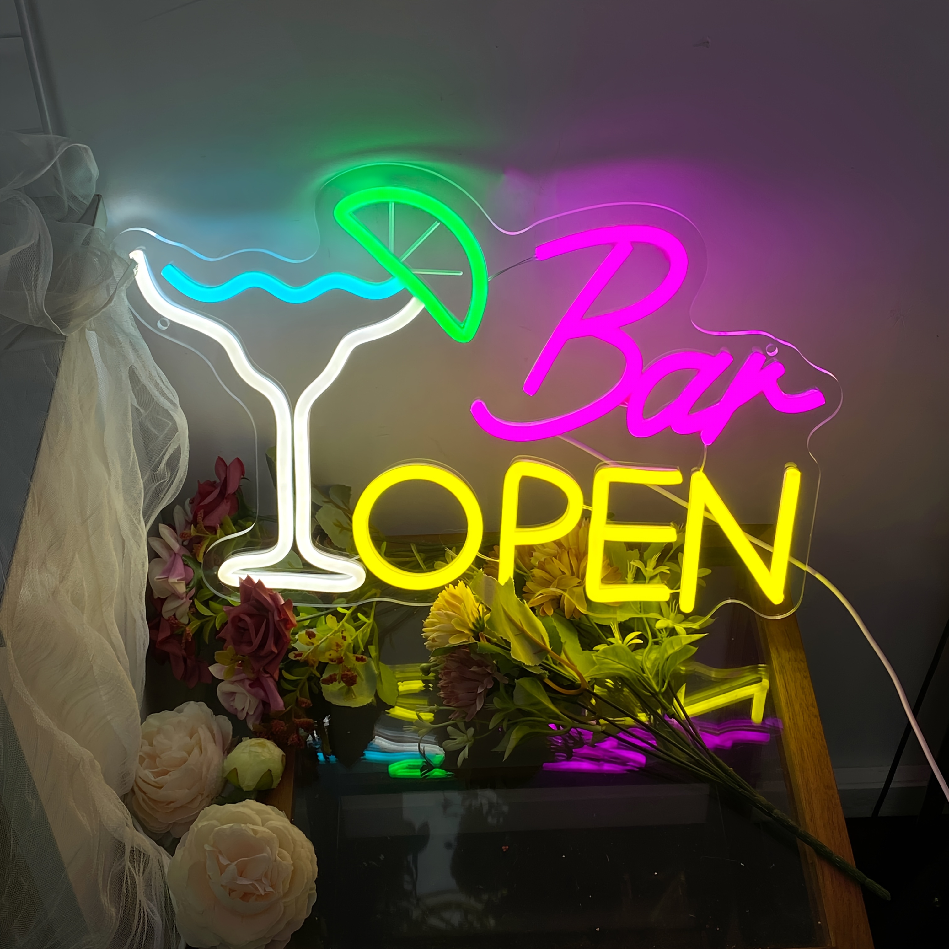 E-shop LIUYANG "BAR OPEN" Leuchtreklame, Dimmbare Cocktail-Leuchtreklamen für Bier, Bars, Pubs, Cafés, Restaurants, Nachtclubs, Kaffeebars, Lounges,