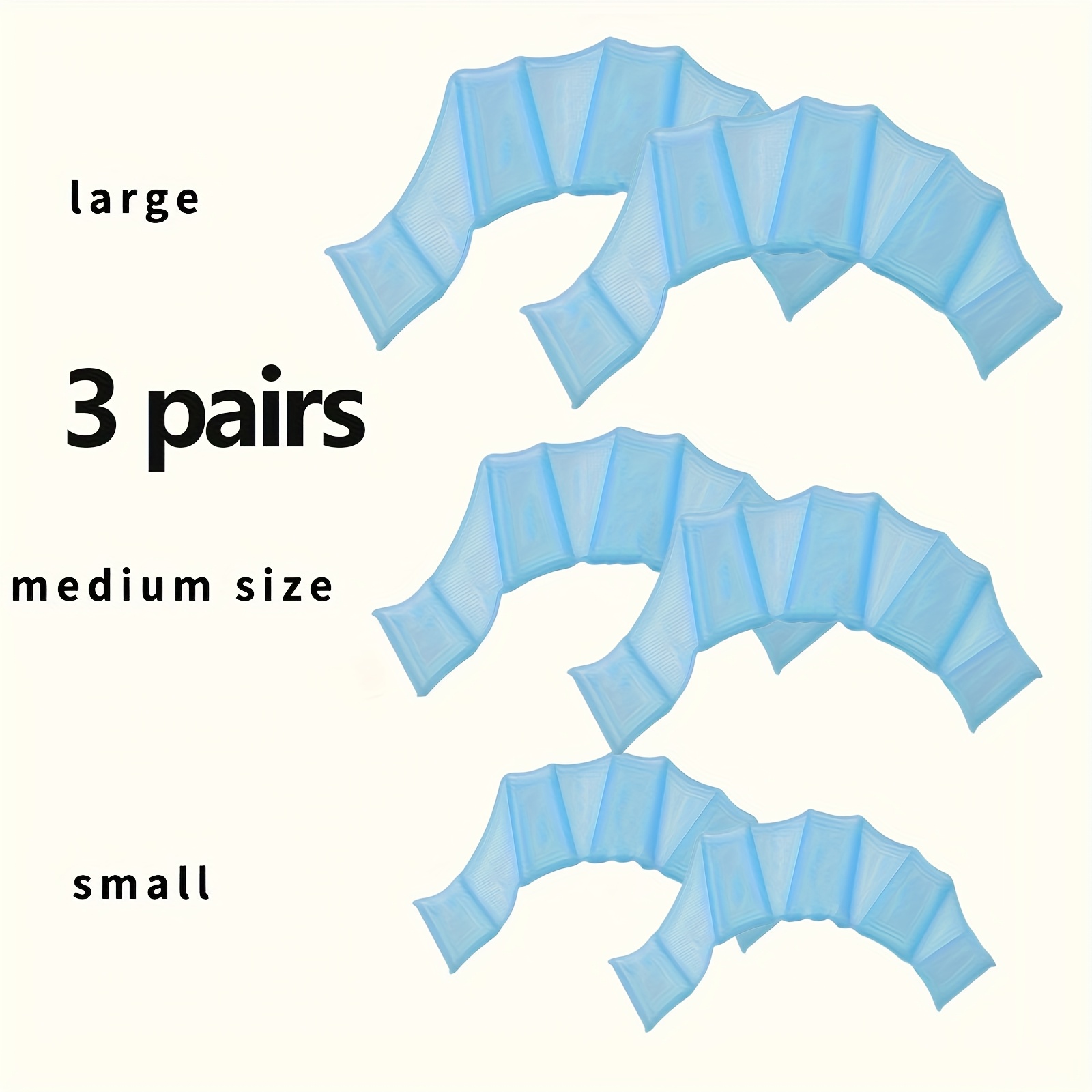 TEMU 3 Pairs Of Silicone Hand Fins: The Perfect Accessory For Outdoor Diving And Swimming, Including Small, Medium, And Large Sizes, 3 Sets. Non-slip