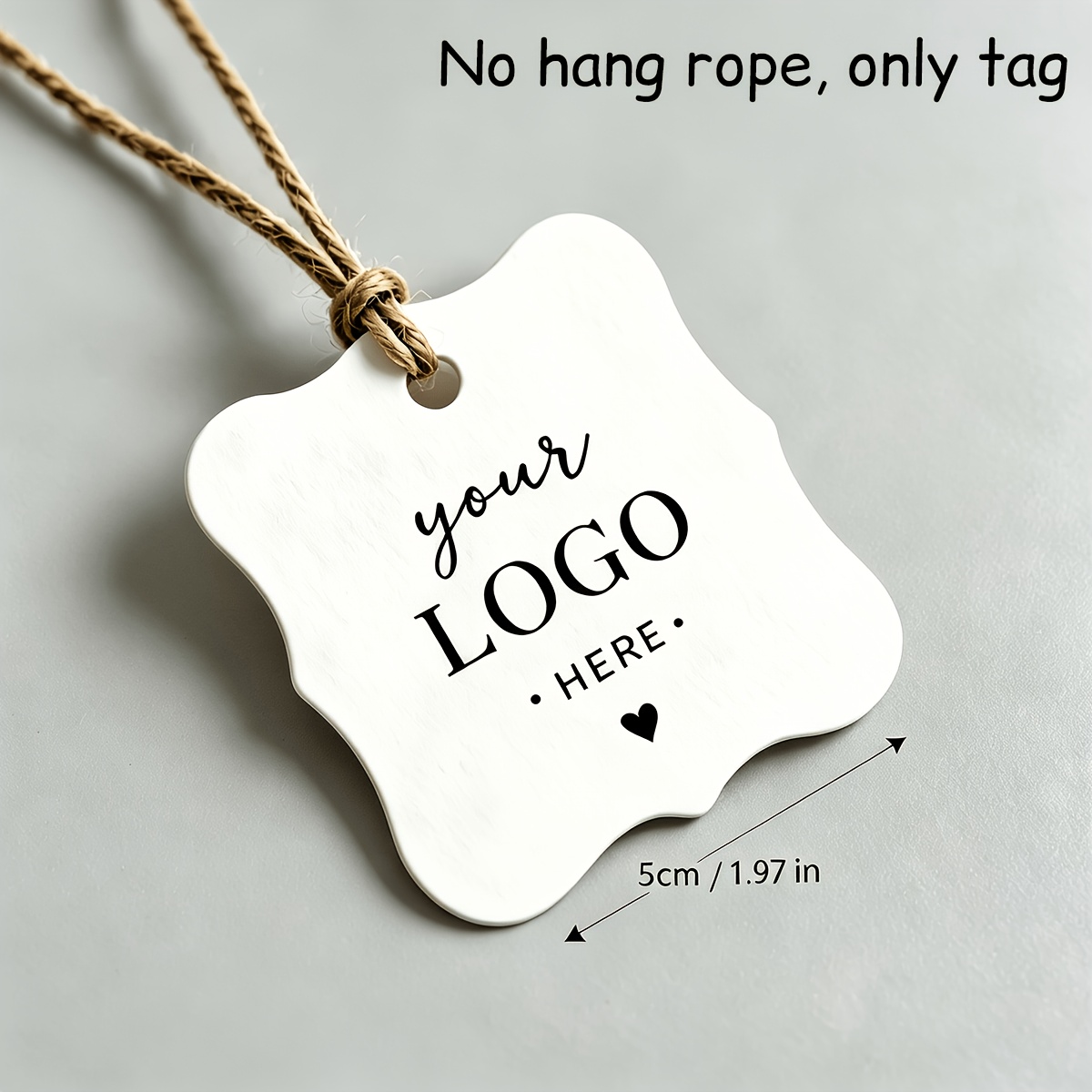 TEMU Customizable Wavy Edge Hang Tags, Personalized White Cardstock Hang Tags, Supports Custom Logo Text And Patterns, Suitable For Boutique Apparel,