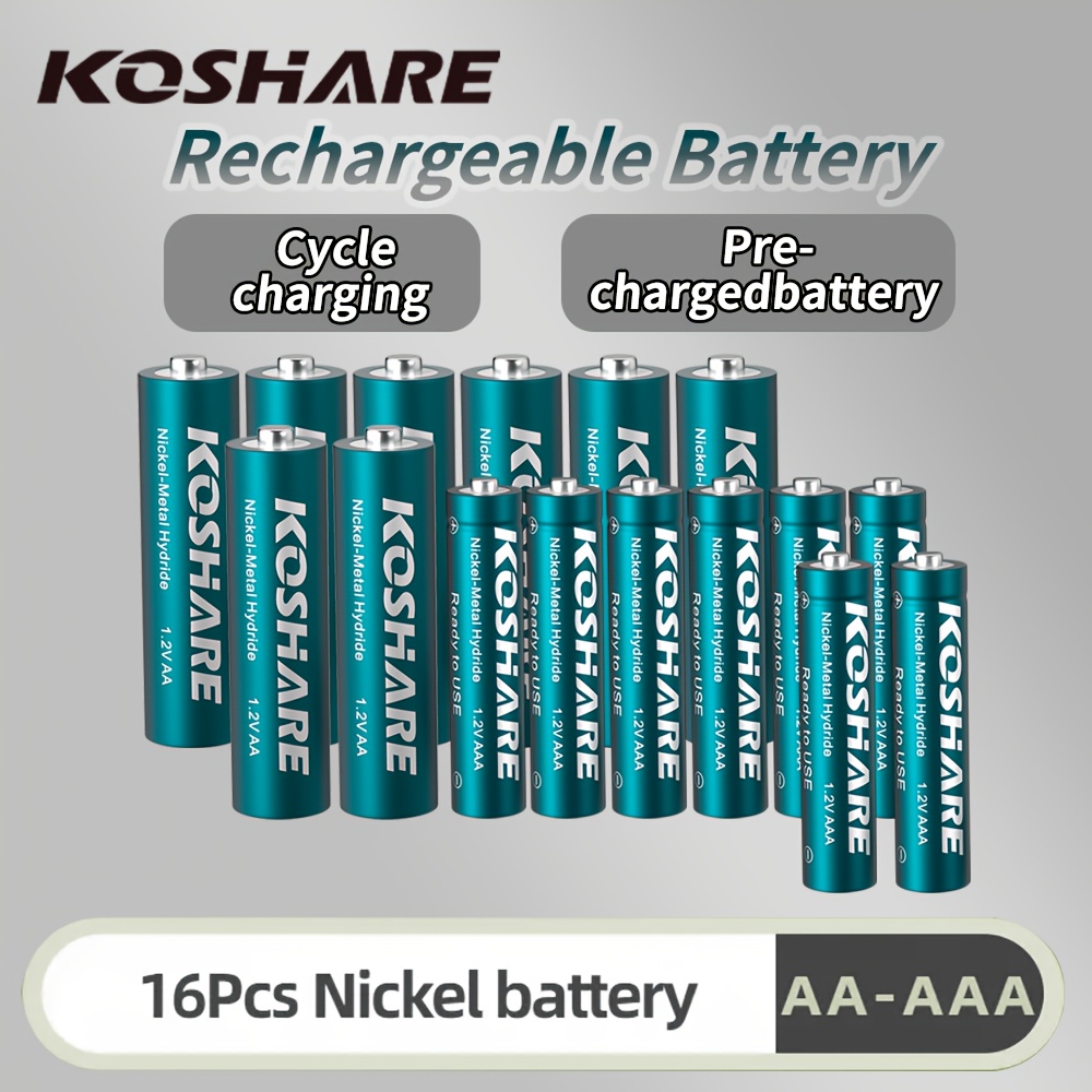 

Koshare 1.2v Nimh Rechargeable Batteries - Voltage, Remote Controls, Alarm Clocks, Flashlights & More - Aa (600mah)/aaa (300mah) Pack, , Electric Props, Halloween Pumpkin Lights, Christmas Decorations