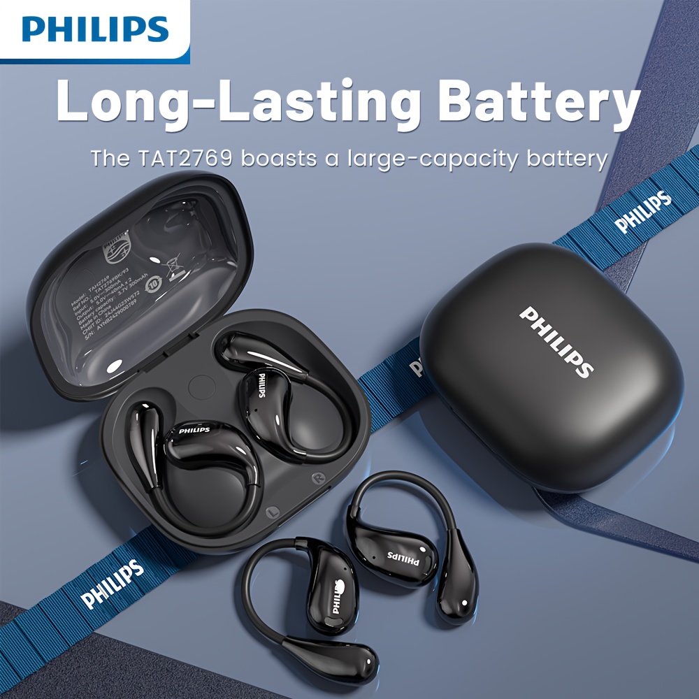 PHILIPS 2025 Draadloze Oordopjes - Laatste V6.0 Upgrade, met Lage Latentie, Lange Batterijduur, Geluidsisolatie en een Microfoon, Ideaal voor Gaming, Sport en Muziek. Perfect voor Atleten of Iedereen die Koptelefoons gebruikt voor Langere Tijden
